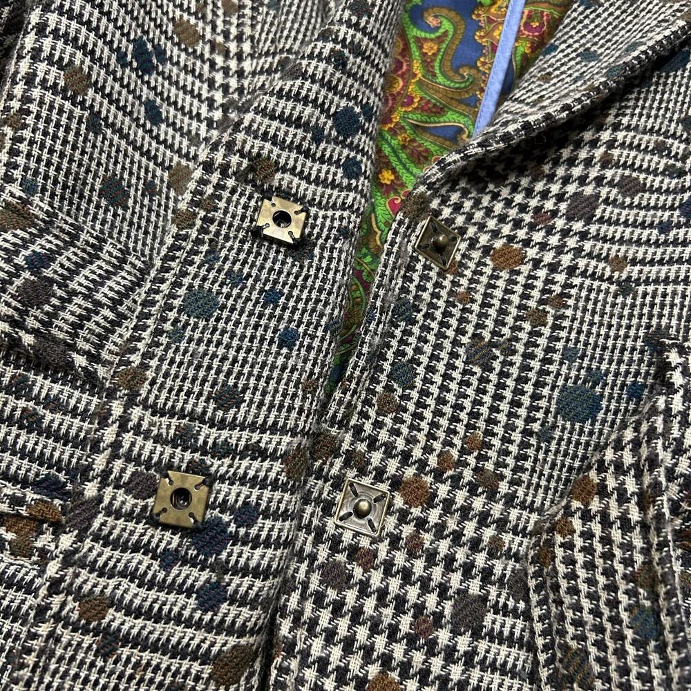 Robert Graham Wool Blazer Suit Jacket Herringbone Geometric Pattern Size 4 Women - Picture 4 of 10